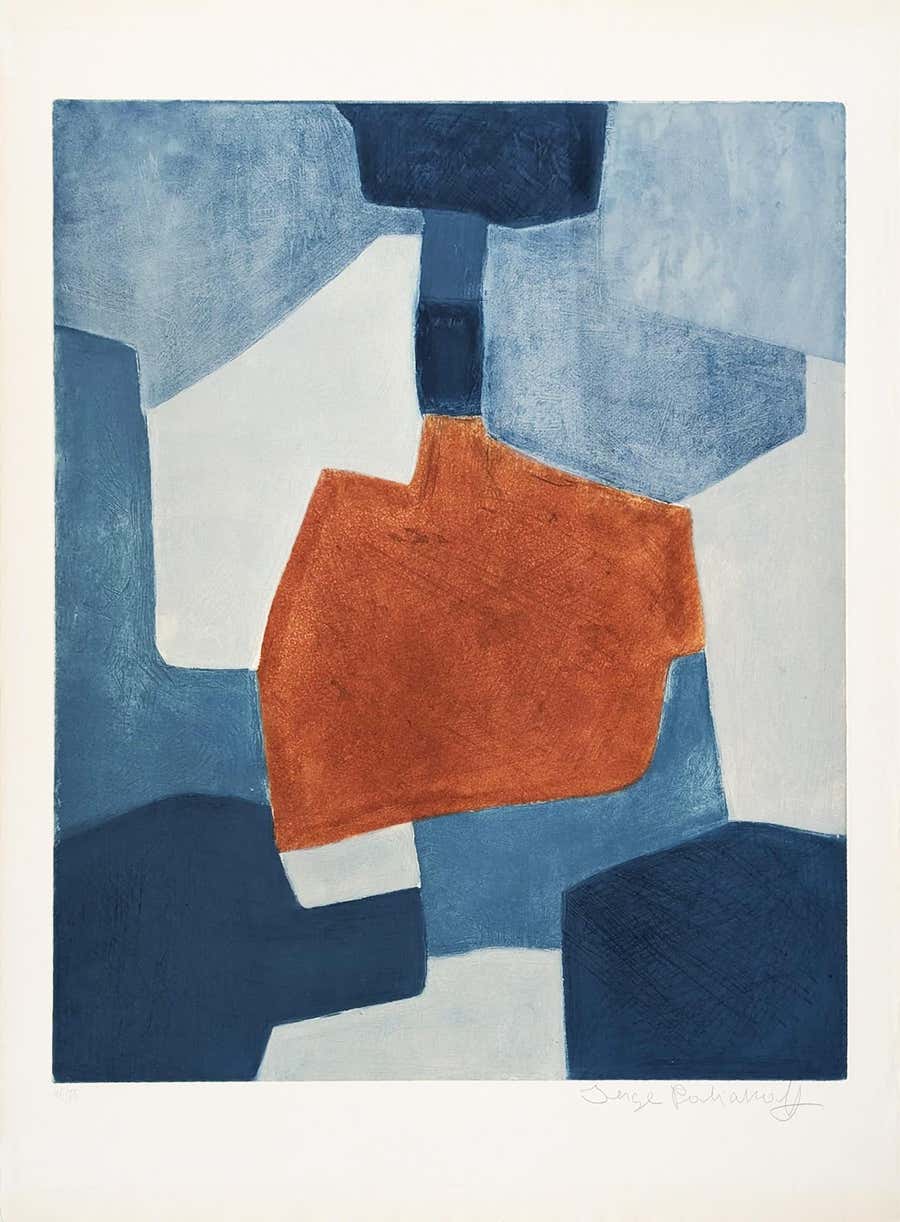 Composition in blue and red XXXI