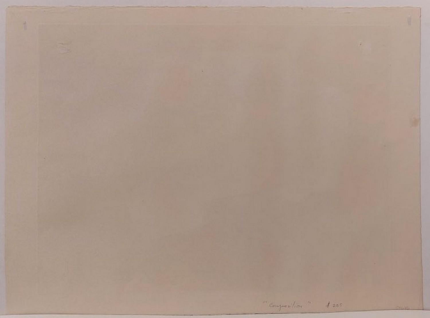 Composition en vert, bleu, rouge et jaune XXXV - Gris Abstract Print par Serge Poliakoff