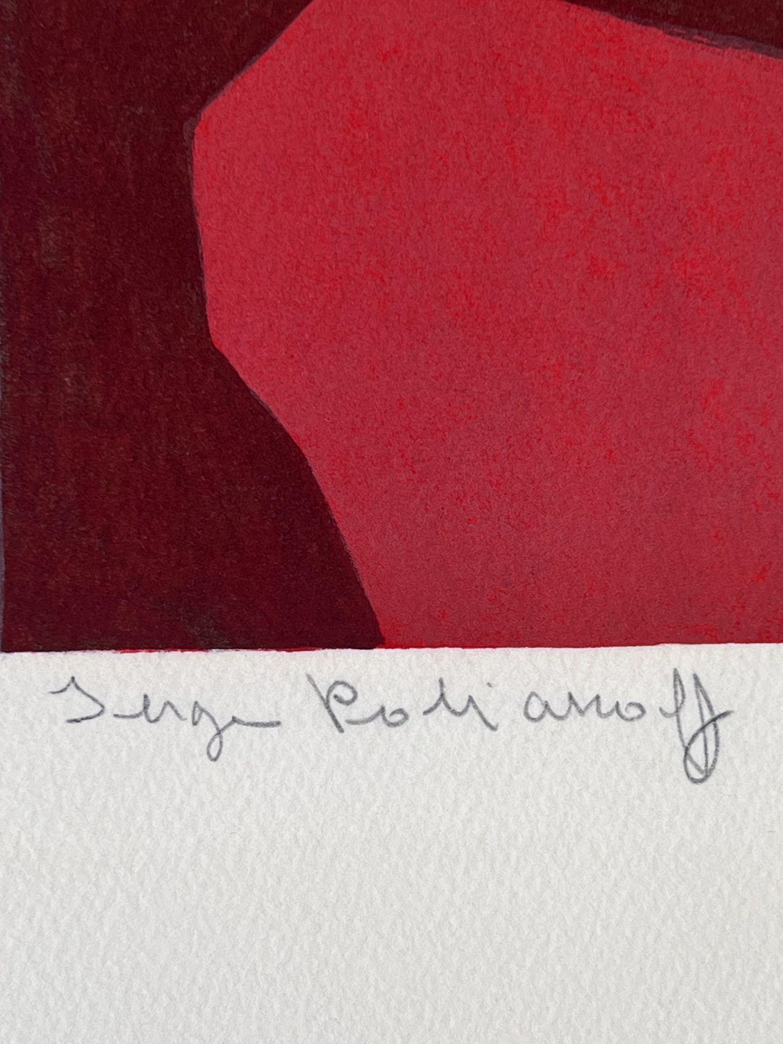Composizione in rosso e blu L68 in vendita 2