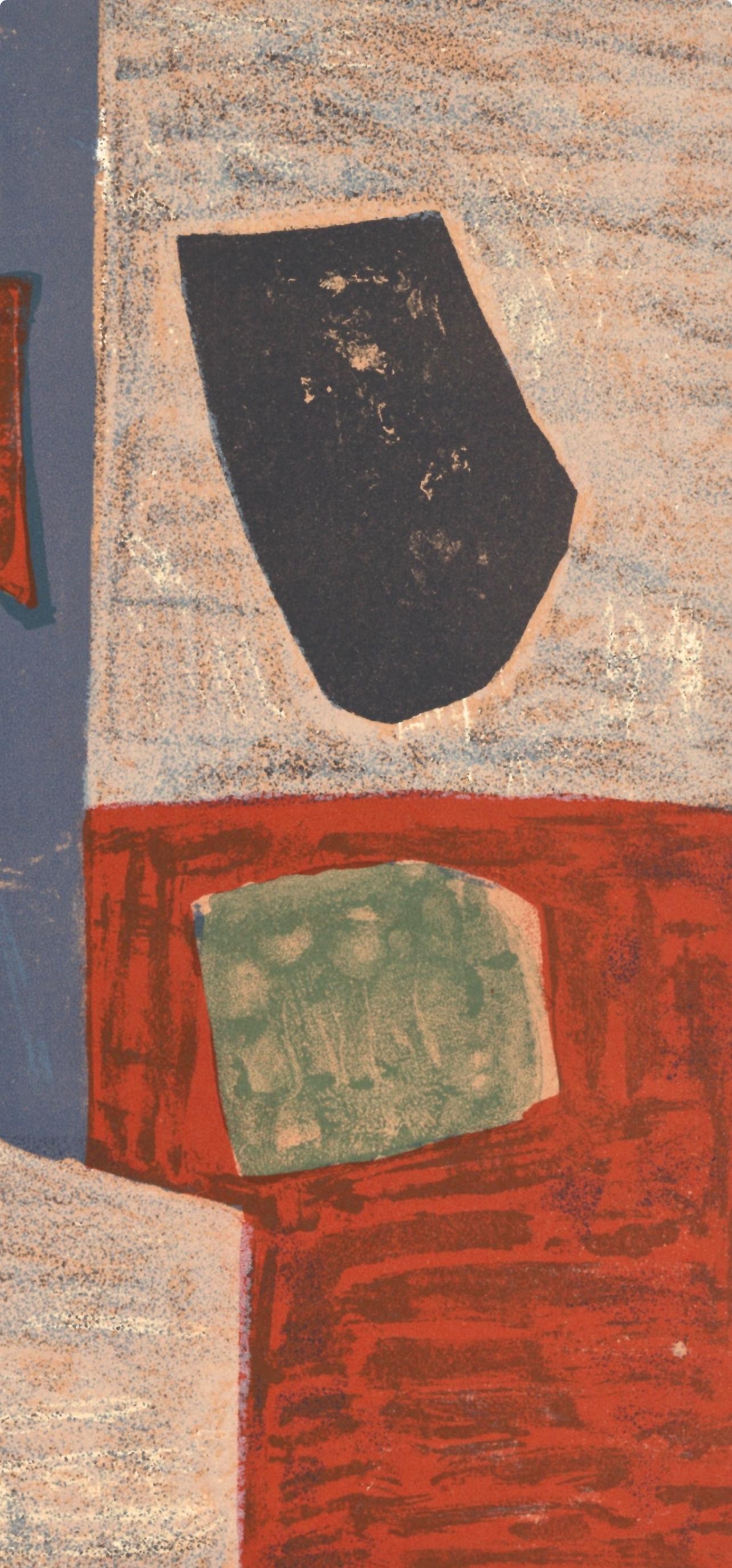 Composizione rose, rouge et bleue (Poliakoff/Schneider 17), XXe siècle - Print di Serge Poliakoff