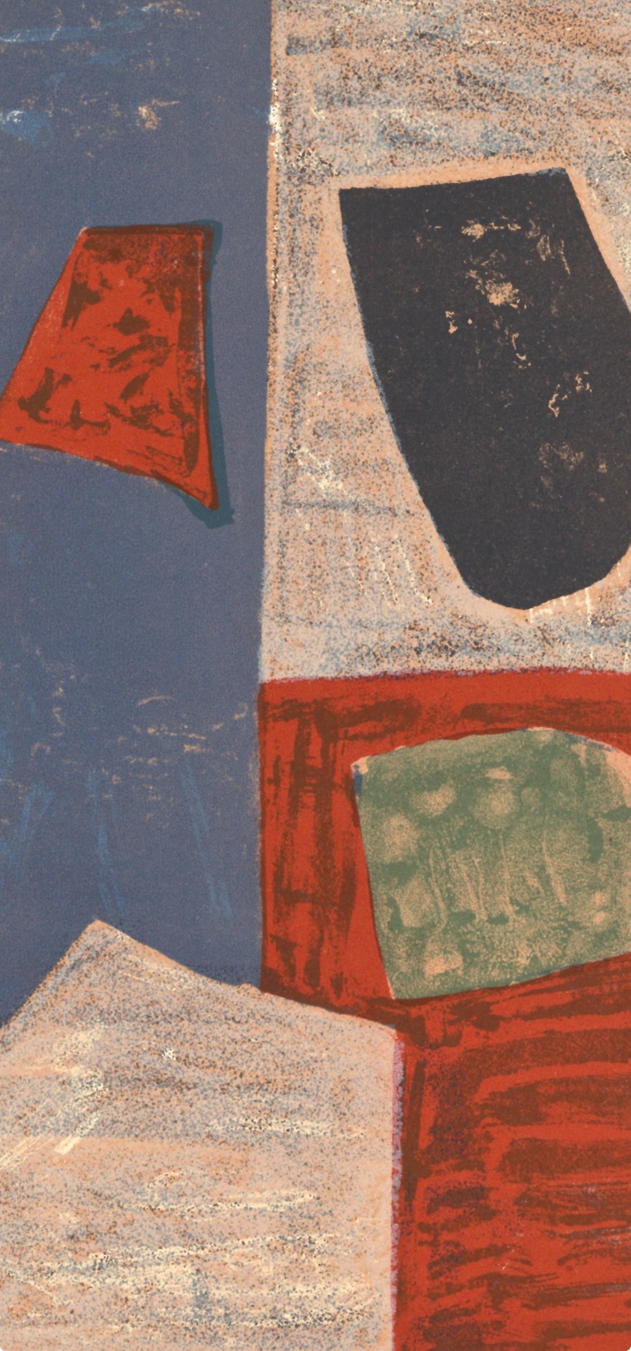 Composizione rose, rouge et bleue (Poliakoff/Schneider 17), XXe siècle - Print Moderno di Serge Poliakoff