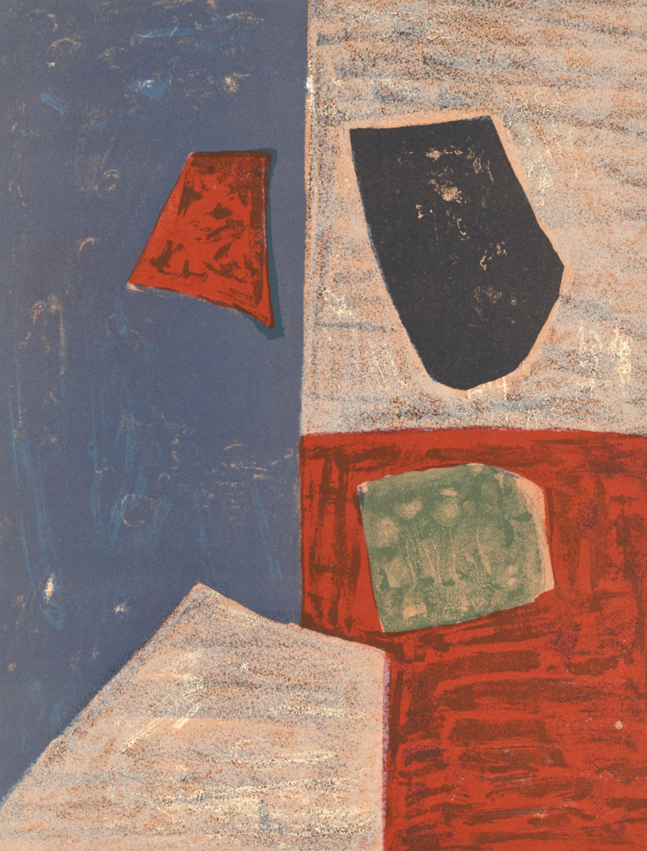 Abstract Print di Serge Poliakoff - Composizione rose, rouge et bleue (Poliakoff/Schneider 17), XXe siècle