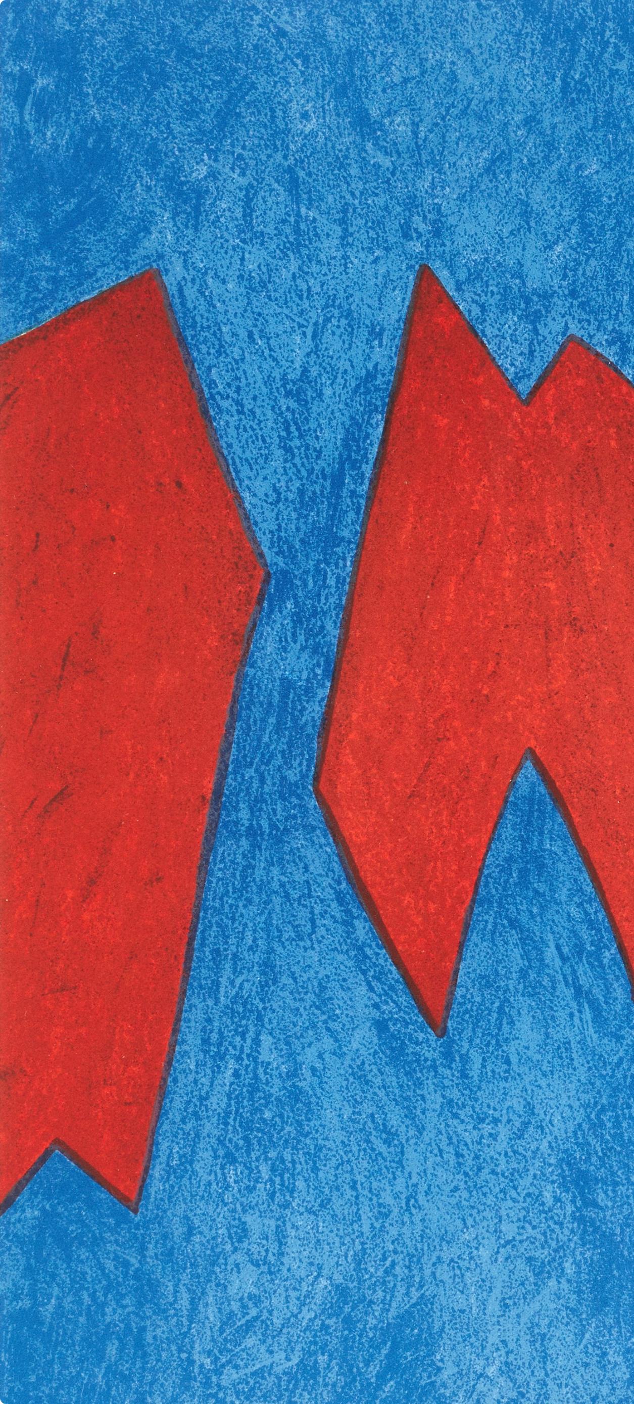 Composition rouge et bleue (Poliakoff/Schneider 68), XXe siècle - Print de Serge Poliakoff
