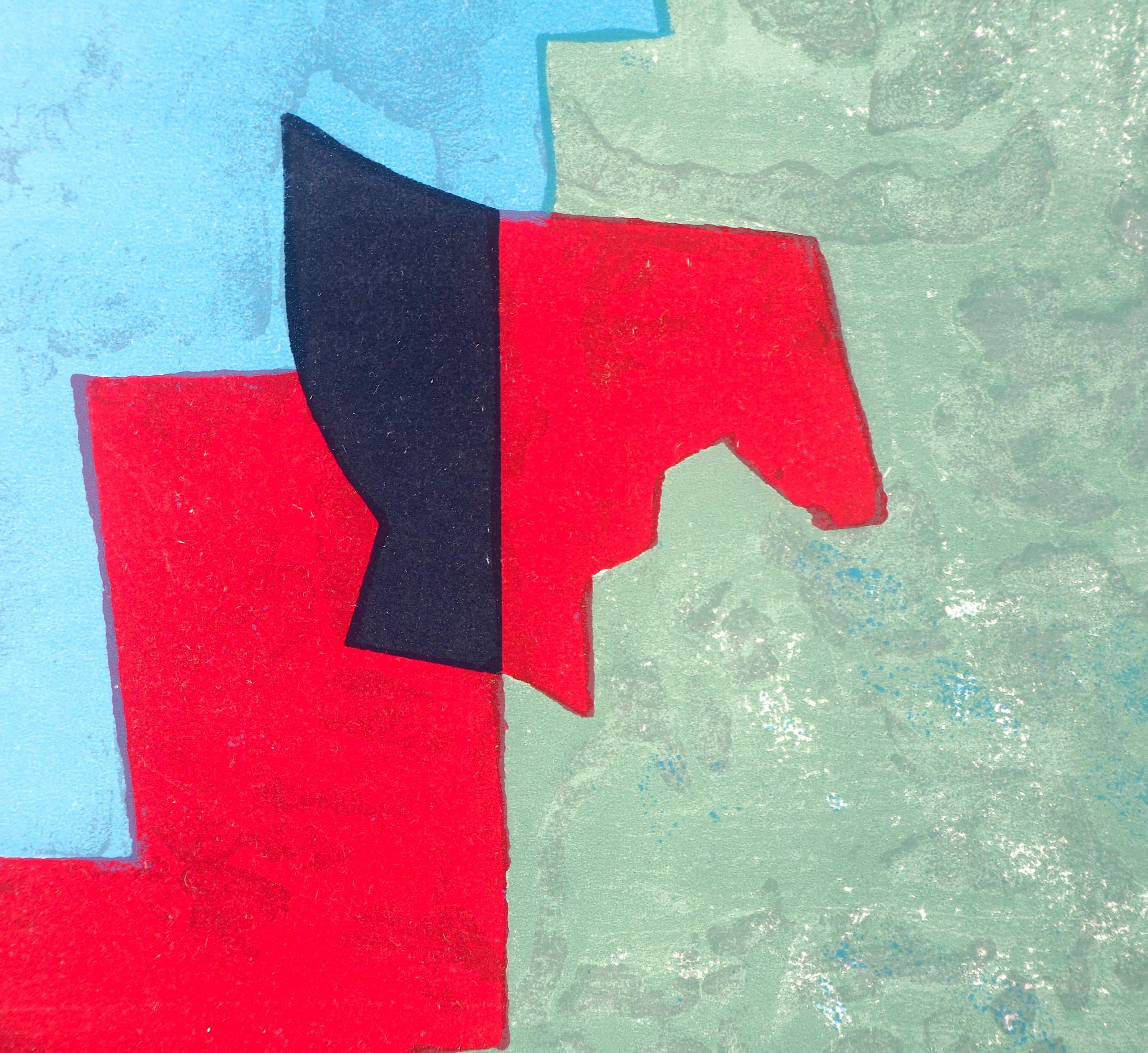 Composition rouge verte et bleue (Poliakoff/Schneider 32), XXe siècle - Print by Serge Poliakoff