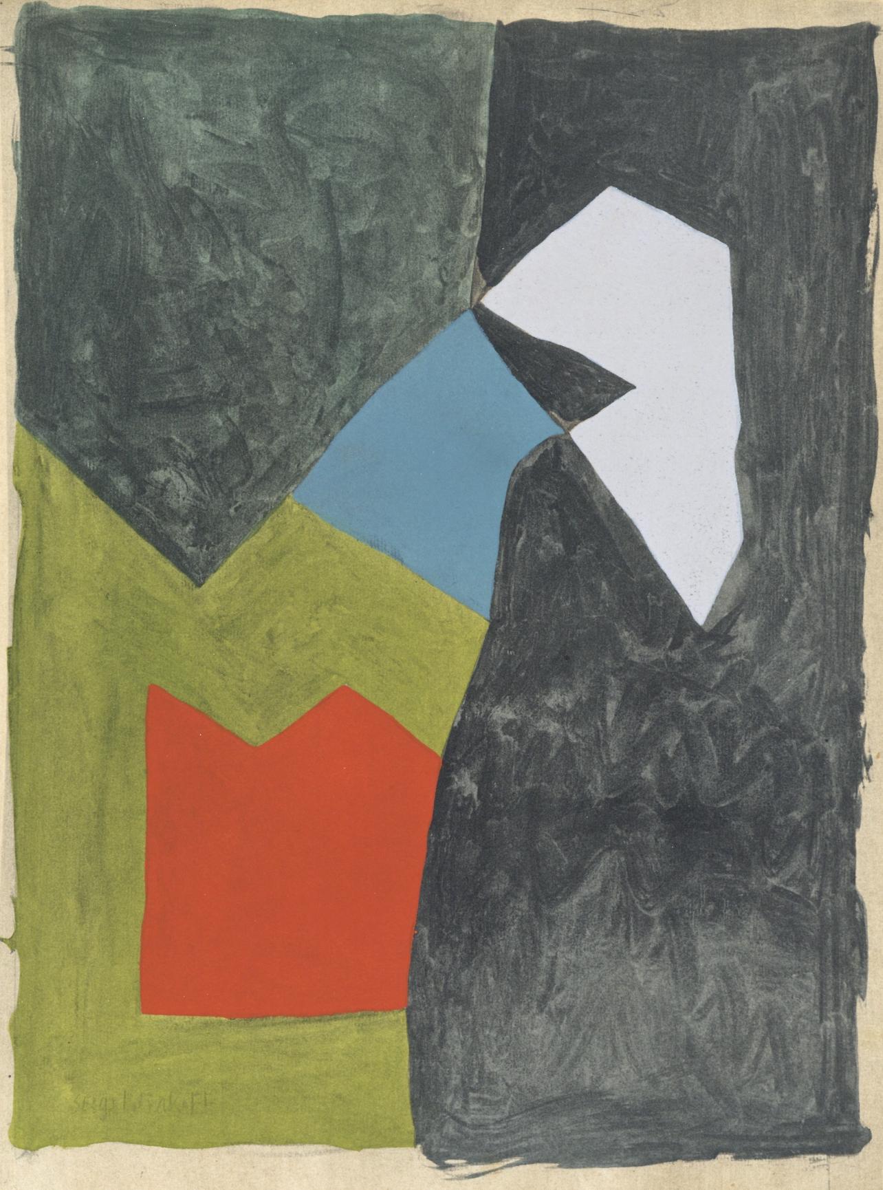 Serge Poliakoff Landscape Print - Composition, Société internationale d'art XXe siècle
