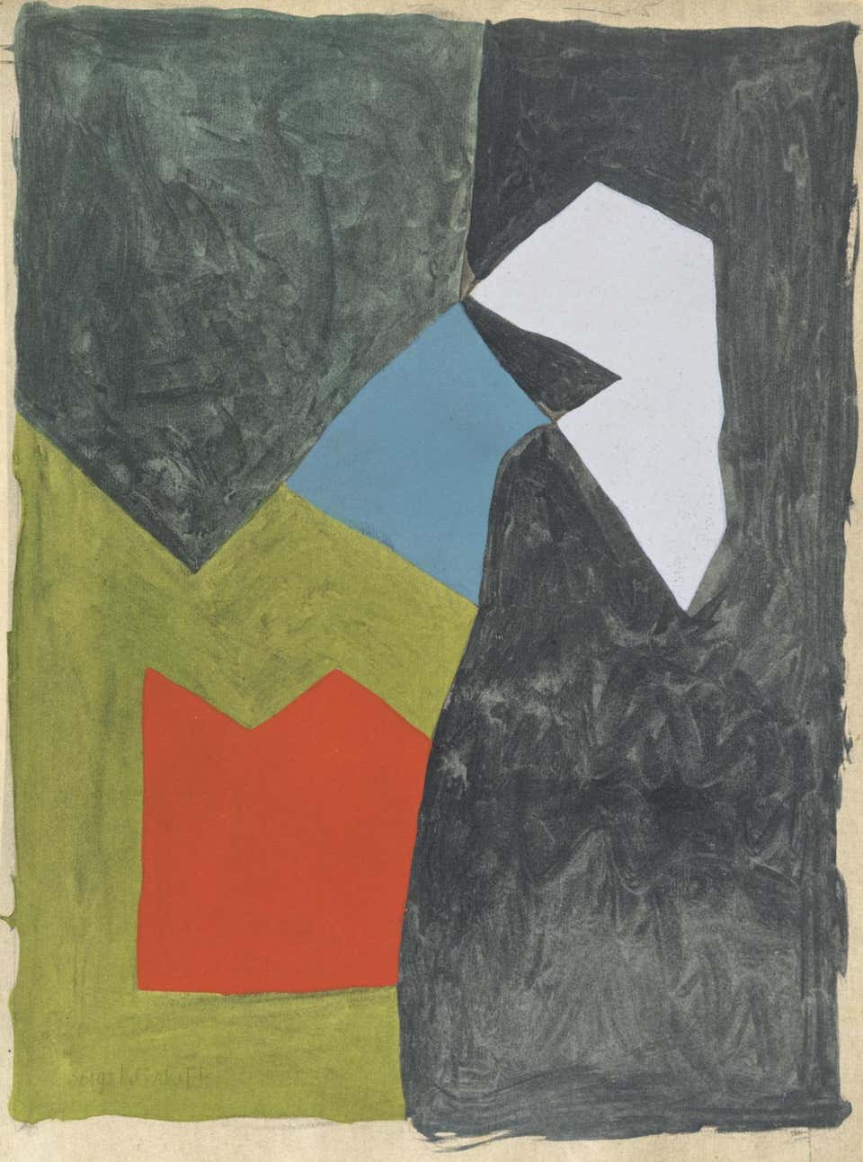 Serge Poliakoff - Composition rose, rouge et bleue (Poliakoff/Schneider ...