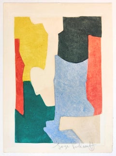 Composición verde, azul, rosa y amarilla XXV