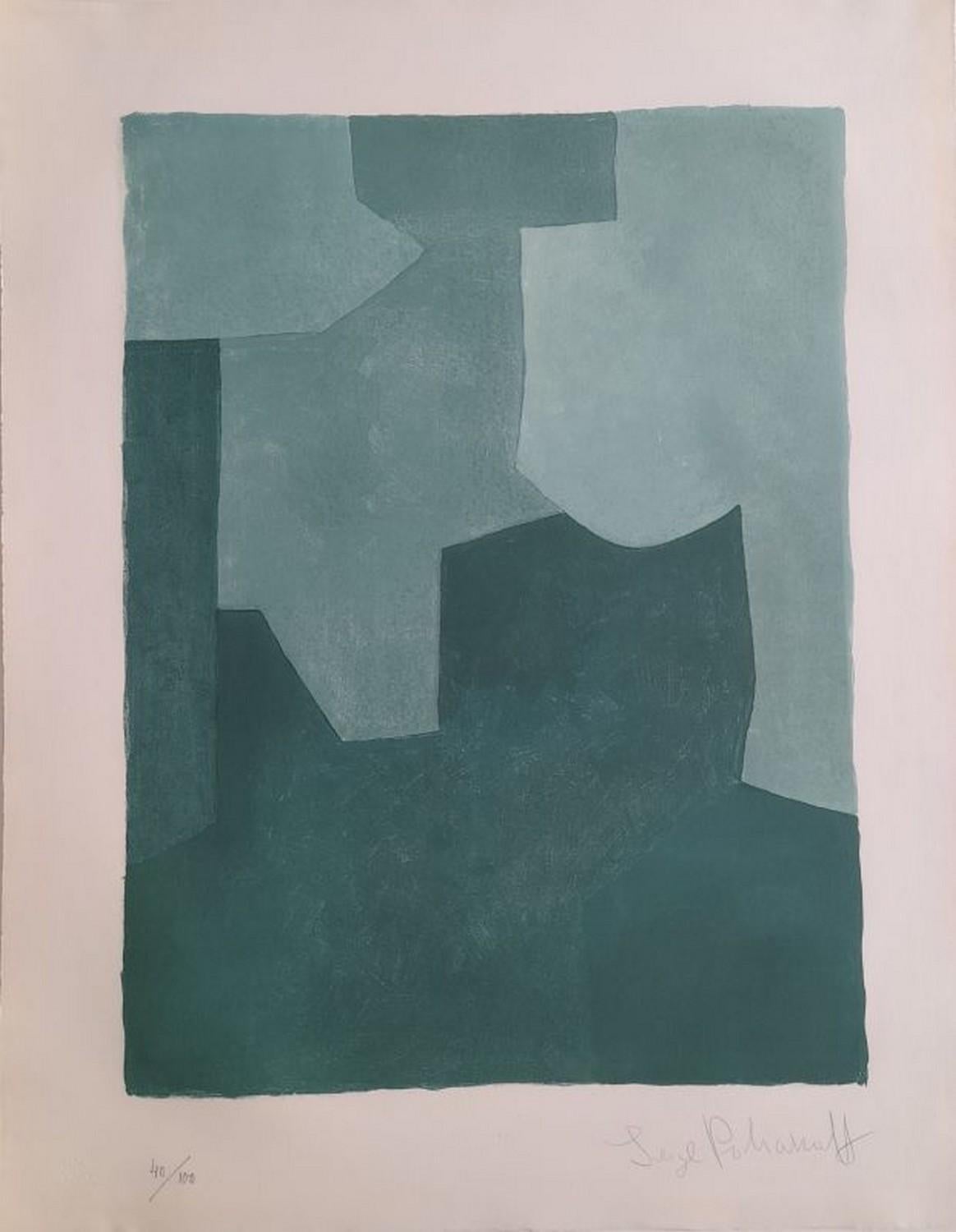 Abstract Print Serge Poliakoff - composition verte L53 