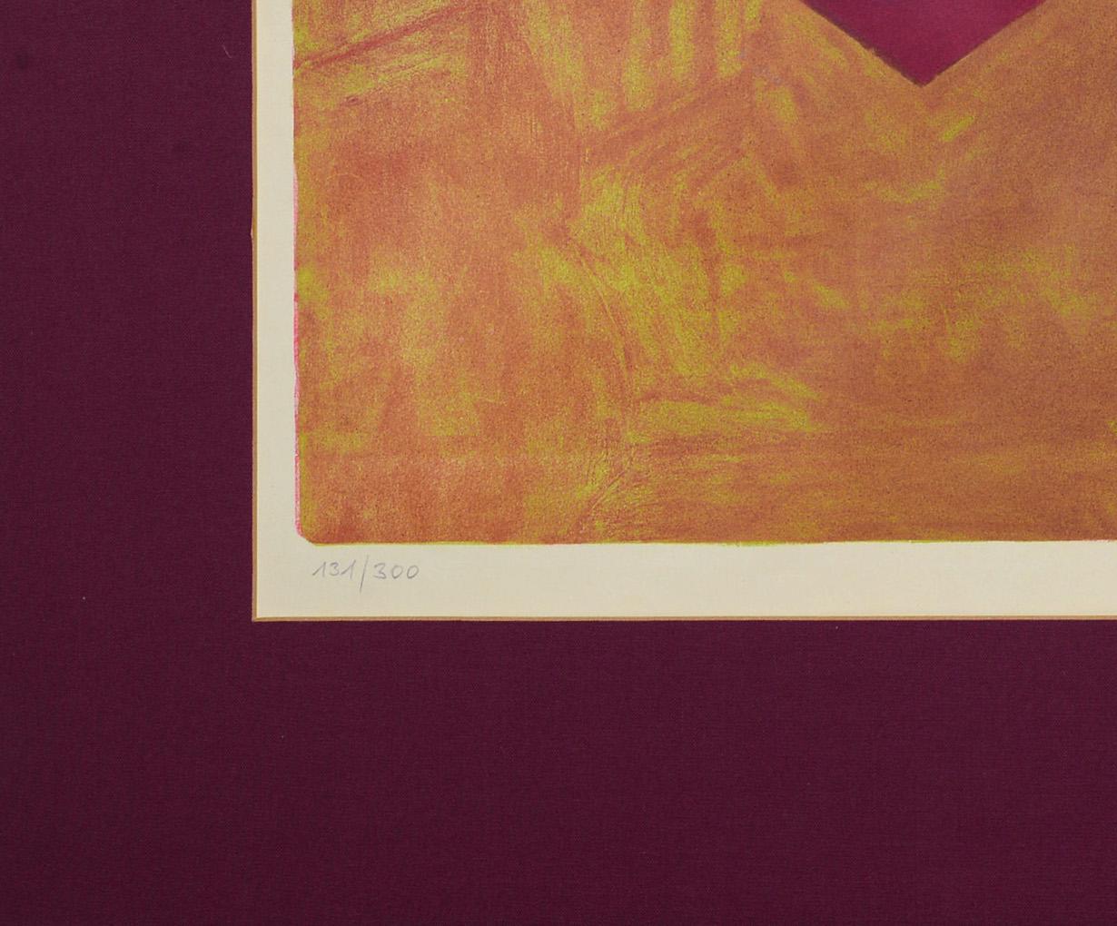 Composition orange et bordeaux  - Lithographie de Serge Poliakoff - 1963 en vente 2