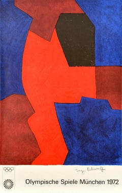Original Vintage Sport Poster Munich Olympics 1972 Serge Poliakoff Abstract