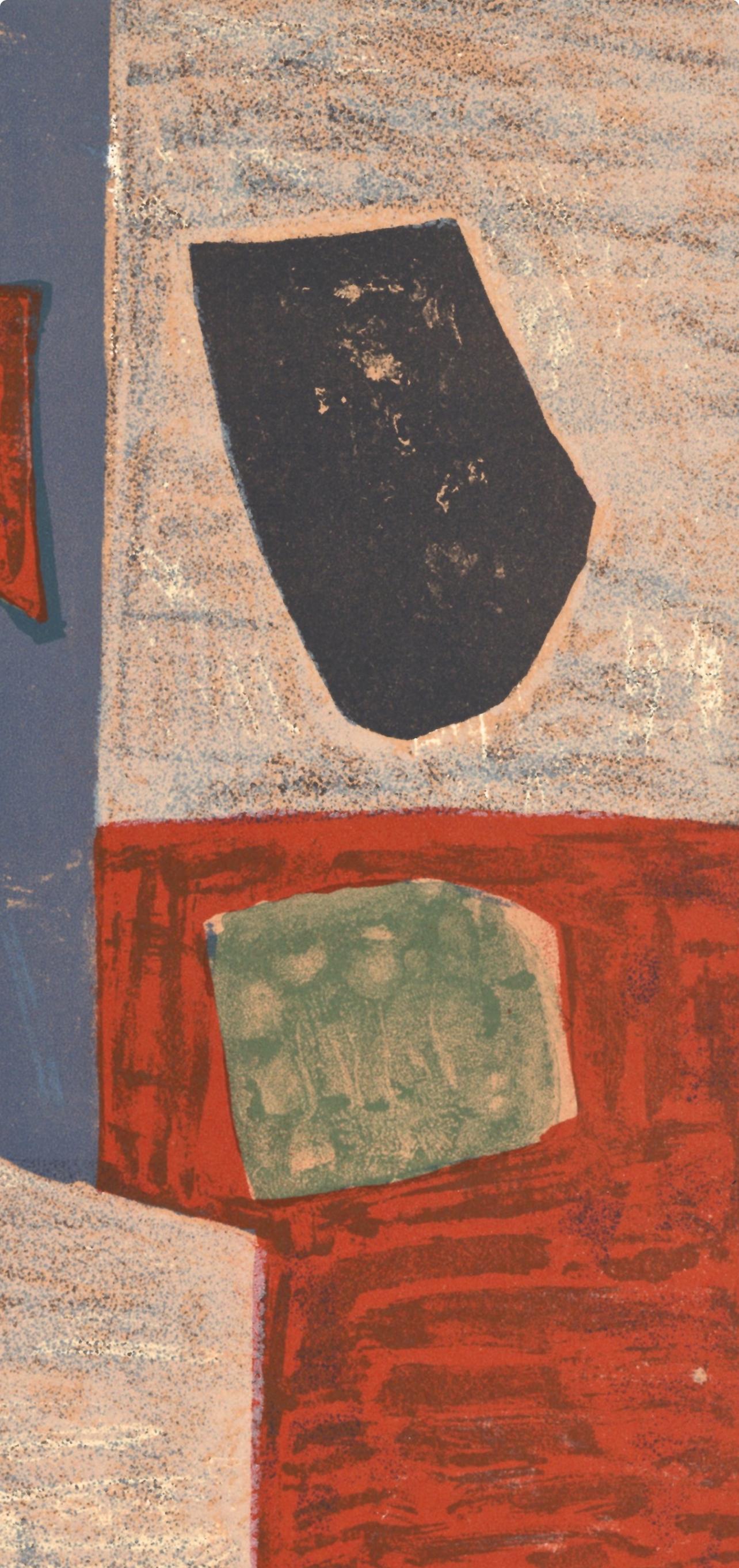 Poliakoff, Composition rose, rouge (Poliakoff/Schneider 17), XXe Siècle (après) - Print de Serge Poliakoff