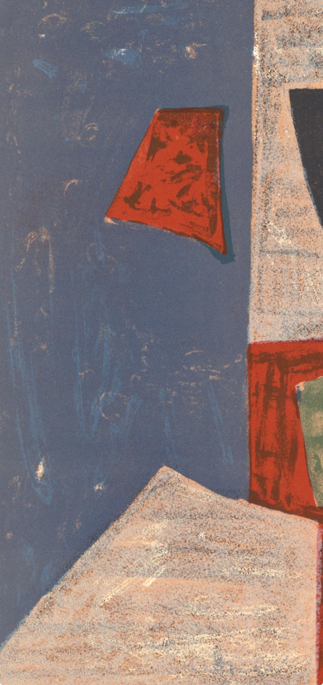 Poliakoff, Composition rose, rouge (Poliakoff/Schneider 17), XXe Siècle (après) - Moderne Print par Serge Poliakoff