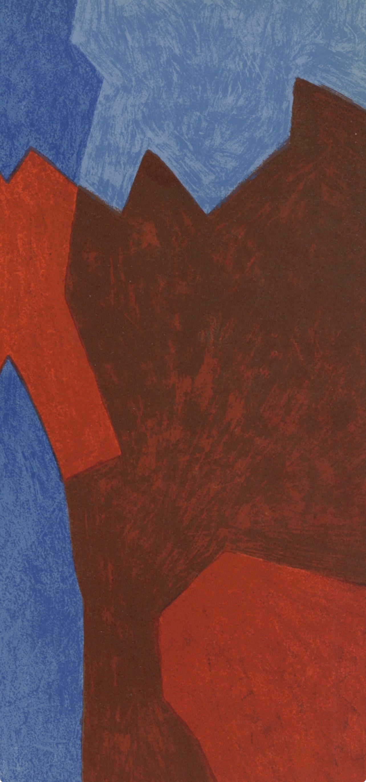 Poliakoff, Komposition rouge/bleu (Poliakoff/Schneider 68), XXe Siècle (nach) (Moderne), Print, von Serge Poliakoff