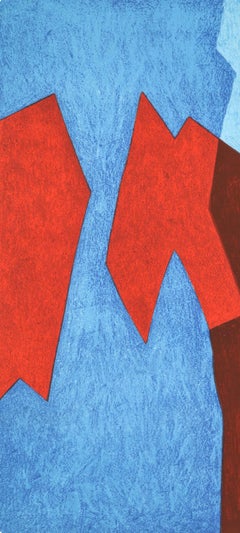 Serge Poliakoff, Red and Blue Composition, San Lazzaro et ses Amis, 1975 (after)