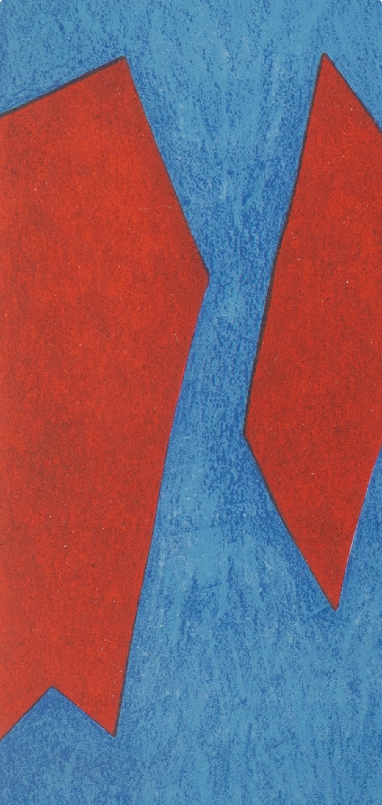 Poliakoff, Composition, San Lazzaro et ses Amis, XXe Siècle (after) - Blue Abstract Print by Serge Poliakoff