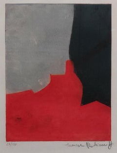 composition rouge, gris et noire IV 