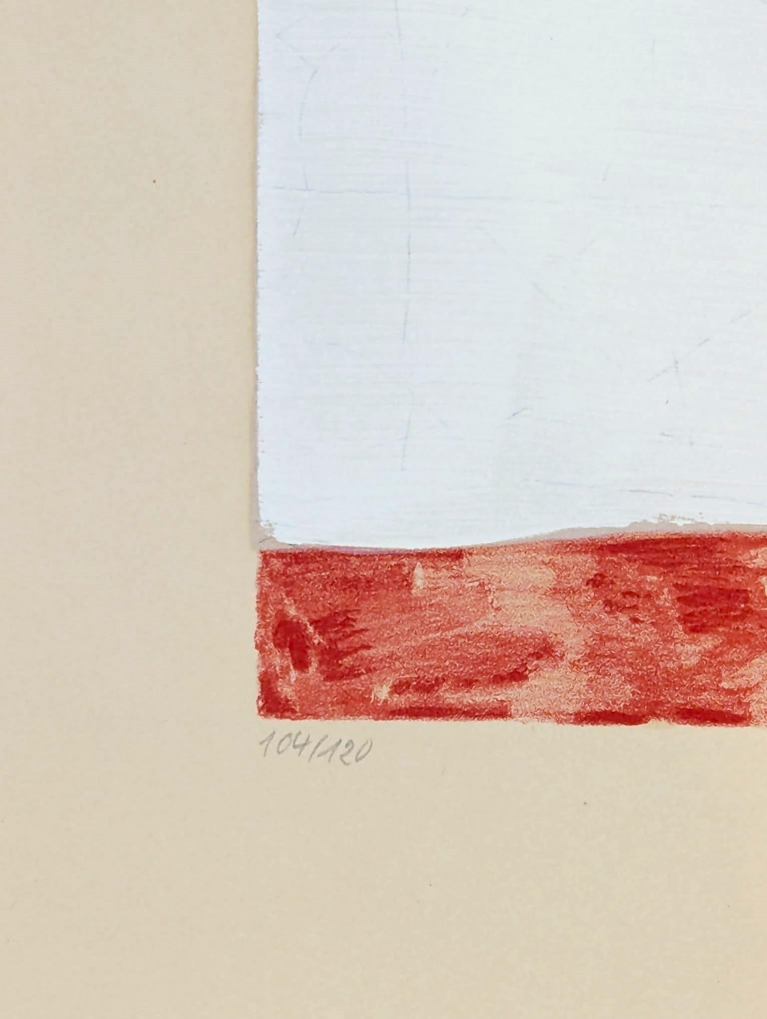Rot-weiß-schwarze und schwarze Komposition L42 (Abstrakt), Print, von Serge Poliakoff