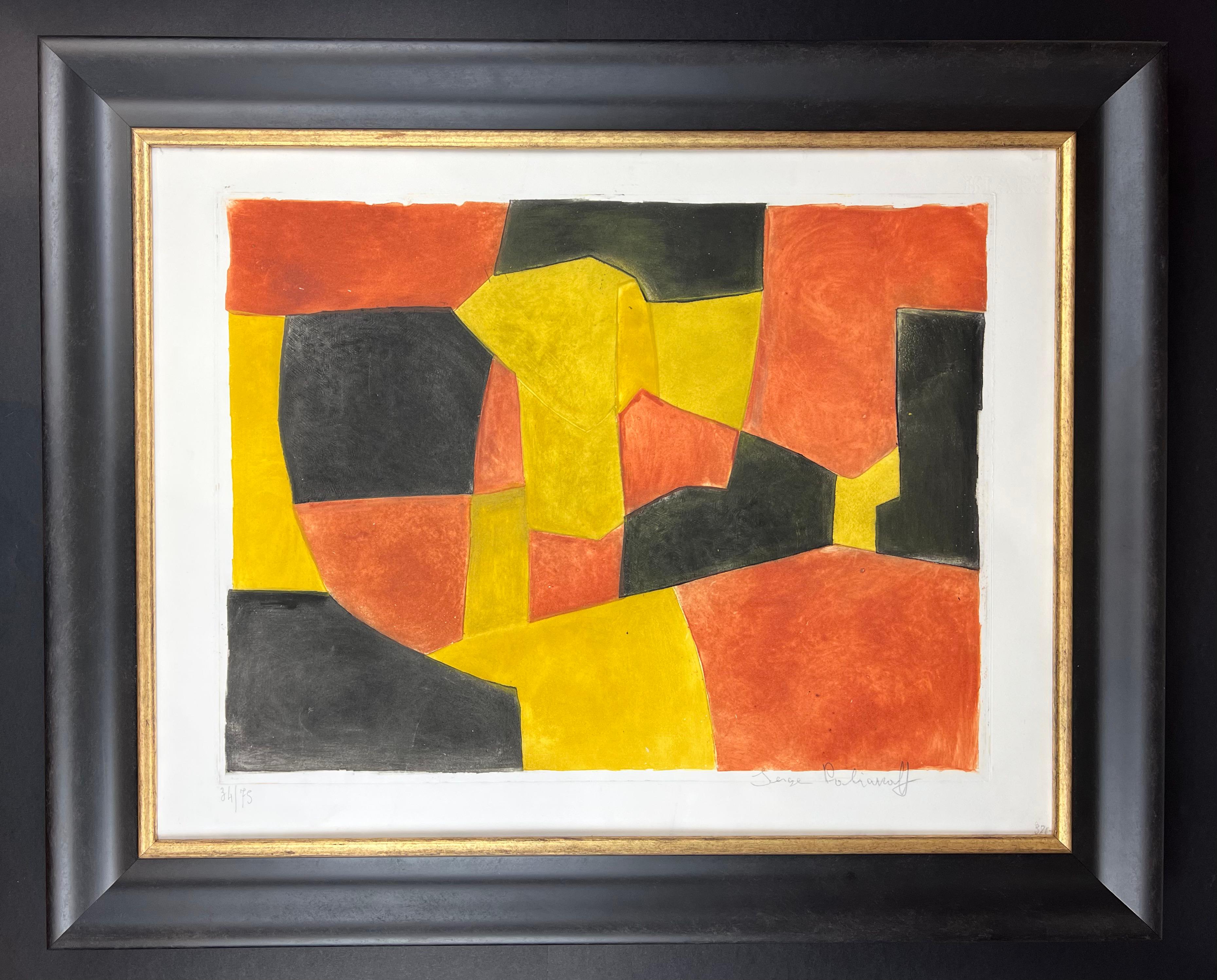 Serge Poliakoff ( 1900 – 1969 ) – hand-signed etching and aquatint on Rives 1962 For Sale 1