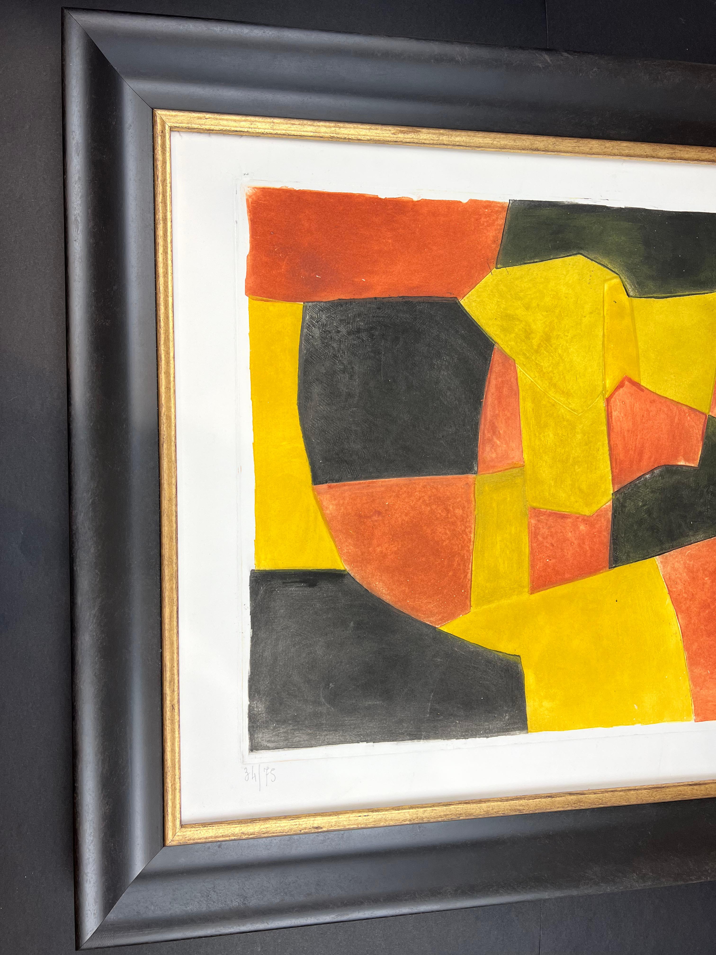 Serge Poliakoff ( 1900 – 1969 ) – hand-signed etching and aquatint on Rives 1962 For Sale 7