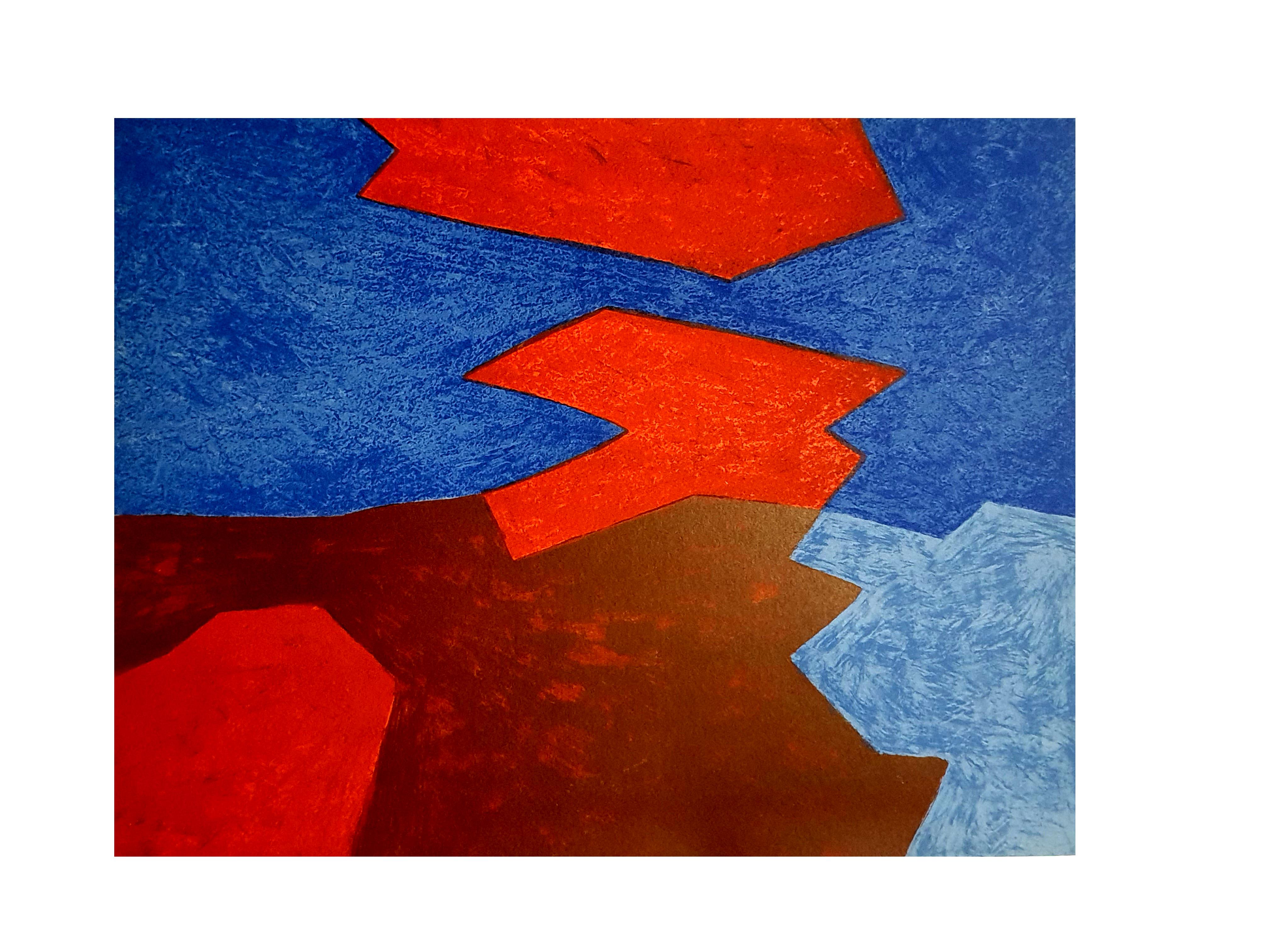 Serge Poliakoff - Plage abstraite - Lithographie originale
Publié dans la revue d'art de luxe, XXe Siecle
1968
Dimensions : 32 x 24 cm 
Éditeur : G. di San Lazzaro.
Non signé et non numéroté tel que publié