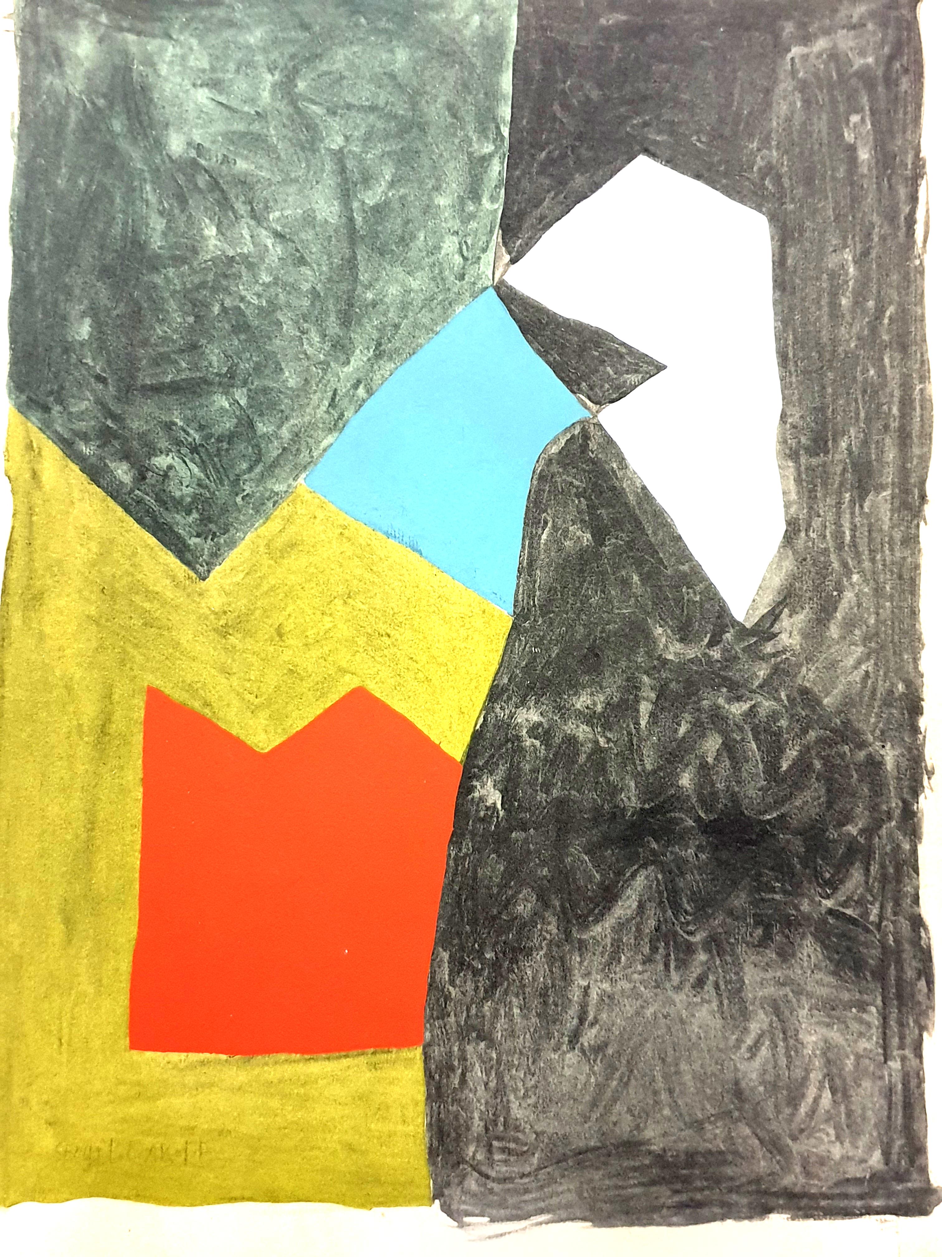 Serge Poliakoff (after) - Composition - Pochoir
Published in the deluxe art review, XXe Siecle
1956
Dimensions: 32 x 24 cm 
Publisher: G. di San Lazzaro.
Unsigned and unumbered as issued