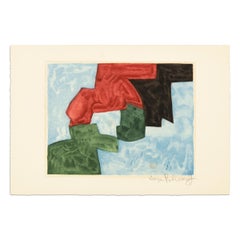 Serge Poliakoff, Composition Bleu, Noire, Rouge et Verte - Modern, Abstract Art