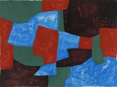 Serge Poliakoff, Composición Azul, Verde y Rojo 1961, Enmarcado
