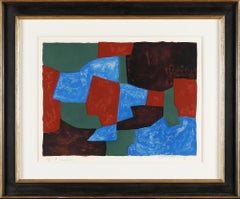 Serge Poliakoff, Composition Blue, Green and Red 1961, Framed
