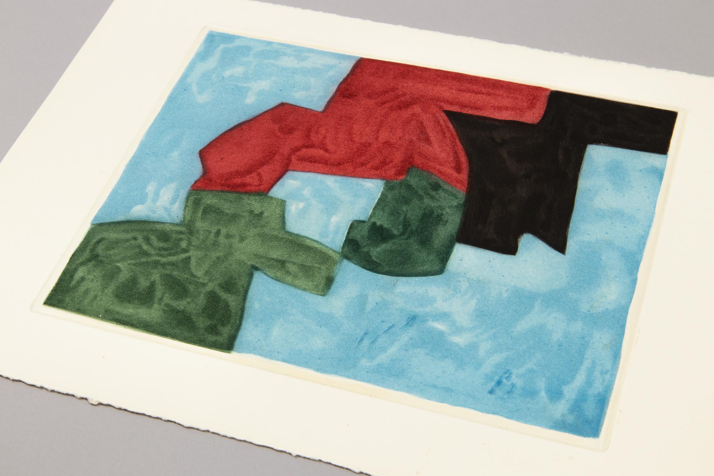 Serge Poliakoff, Werke Poliakoffs: Künstlerbuch mit 2 Radierungen, 1964 im Angebot 2