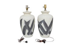 Serge Roche Attr. Banana Leaf Table Lamps, a Pair