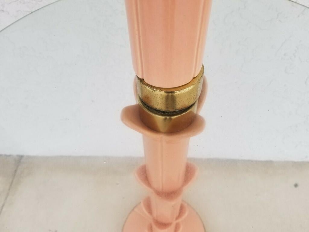 Serge Roche Glazed Ceramic Table Floor Lamp In Good Condition For Sale In Lake Worth, FL