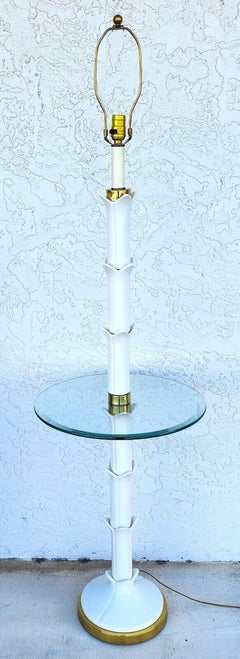 Serge Roche Glazed Ceramic Table Floor Lamp White