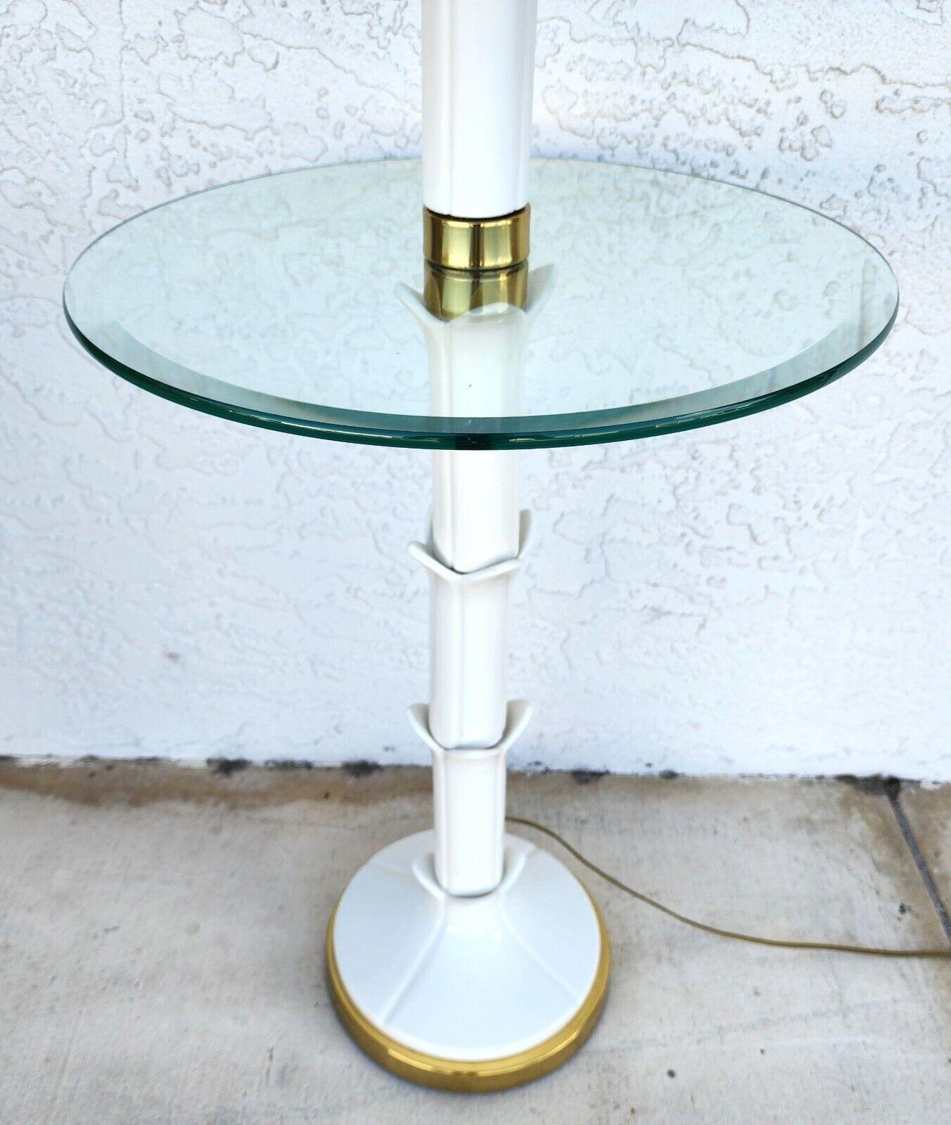 Serge Roche, glasierte Keramik-Tisch-Stehlampe, weiß (Hollywood Regency) im Angebot