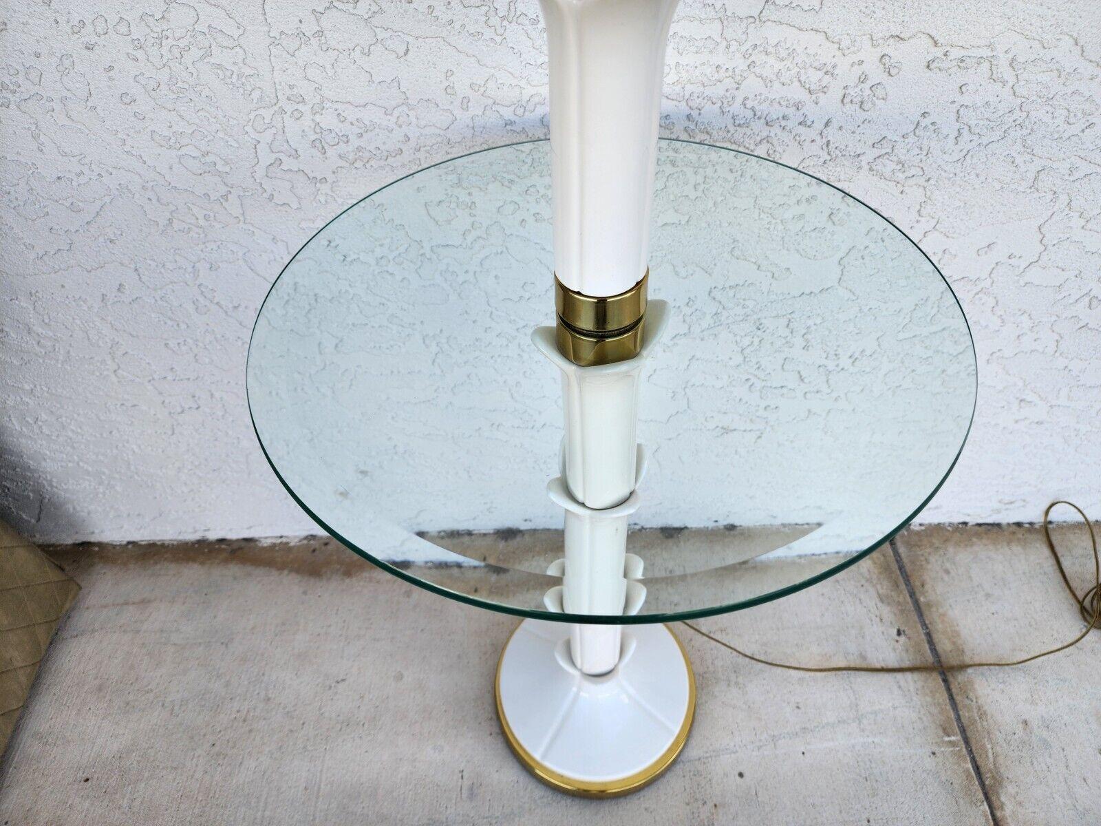 Serge Roche Glazed Ceramic Table Floor Lamp White For Sale 2
