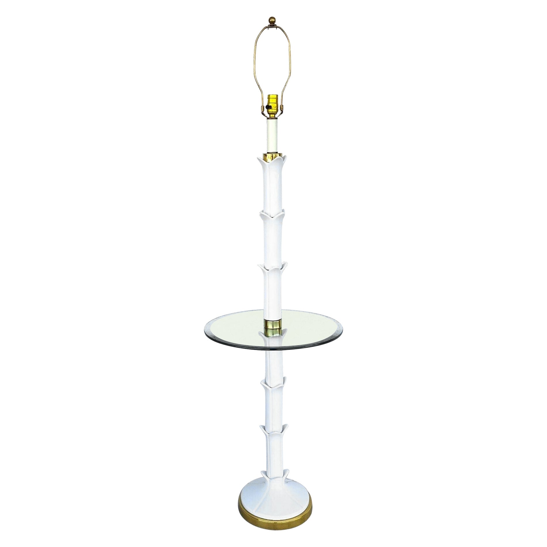 Serge Roche Glazed Ceramic Table Floor Lamp White