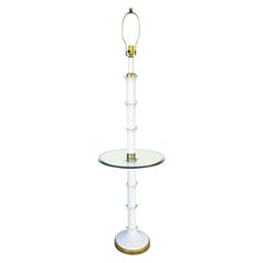 Serge Roche Glazed Ceramic Table Floor Lamp White