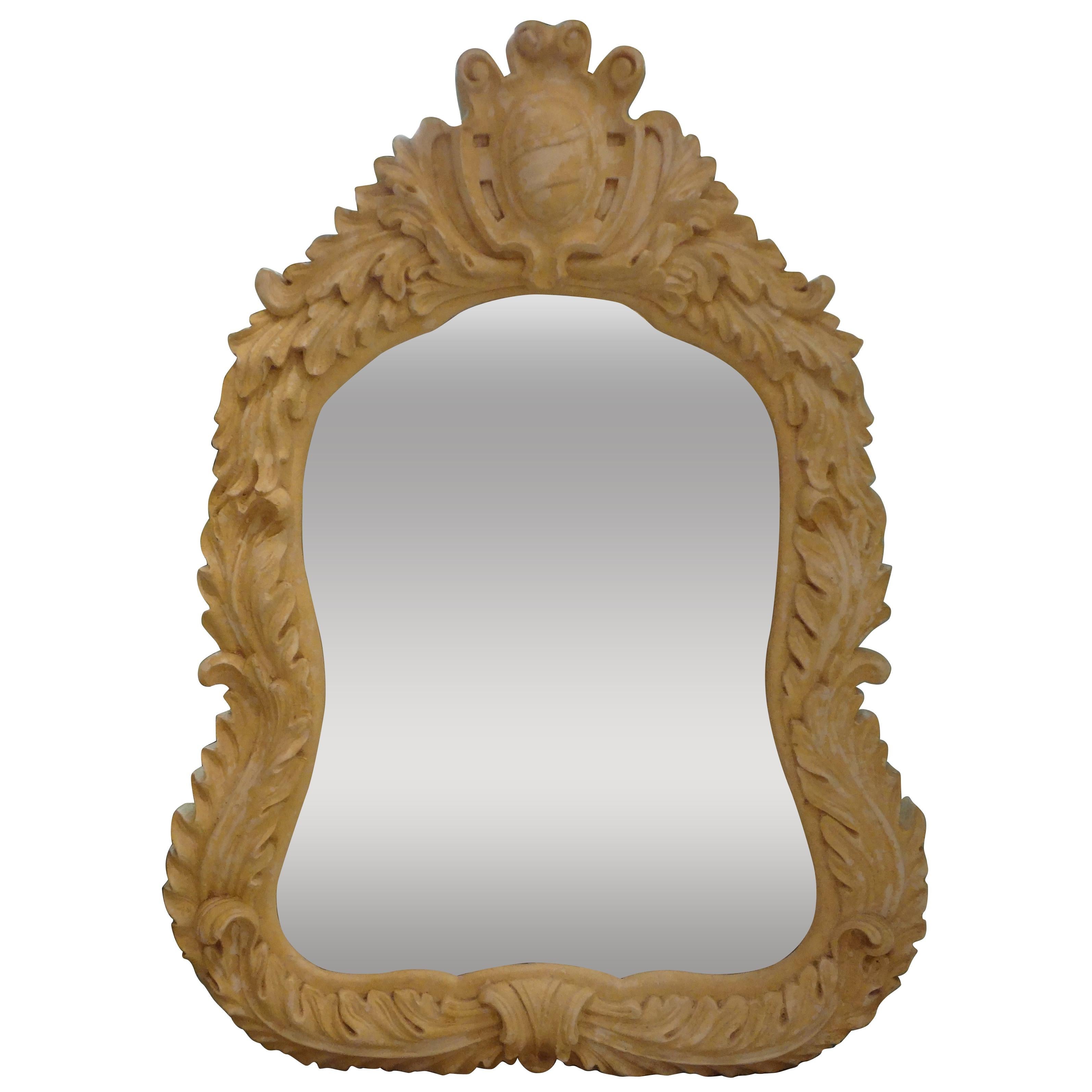 Serge Roche Inspired Plaster Shield Mirror 