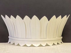 Applique da parete in metallo bianco di ispirazione Serge Roche, tre disponibili