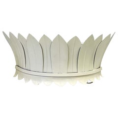 Serge Roche Inspired White Tole Metal Wall Sconces, Three Available
