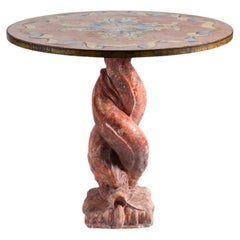 Serge Roche & Ismaël Gonzalèz De La Serna, Pink Spiral-Based Center Table, 1930s