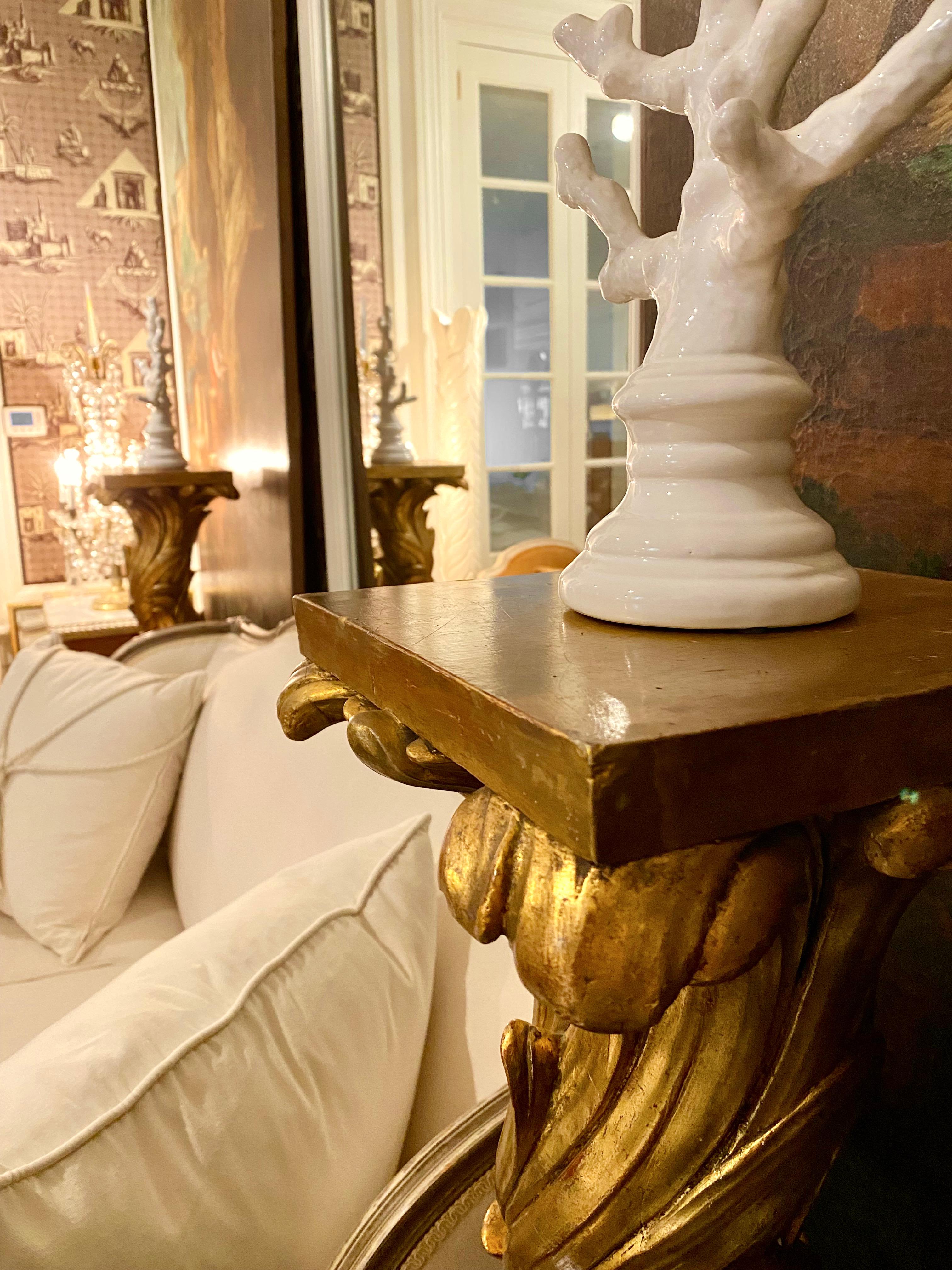 Serge Roche Pair of Gilt Plaster Columns, Mid-Century Modern For Sale 4