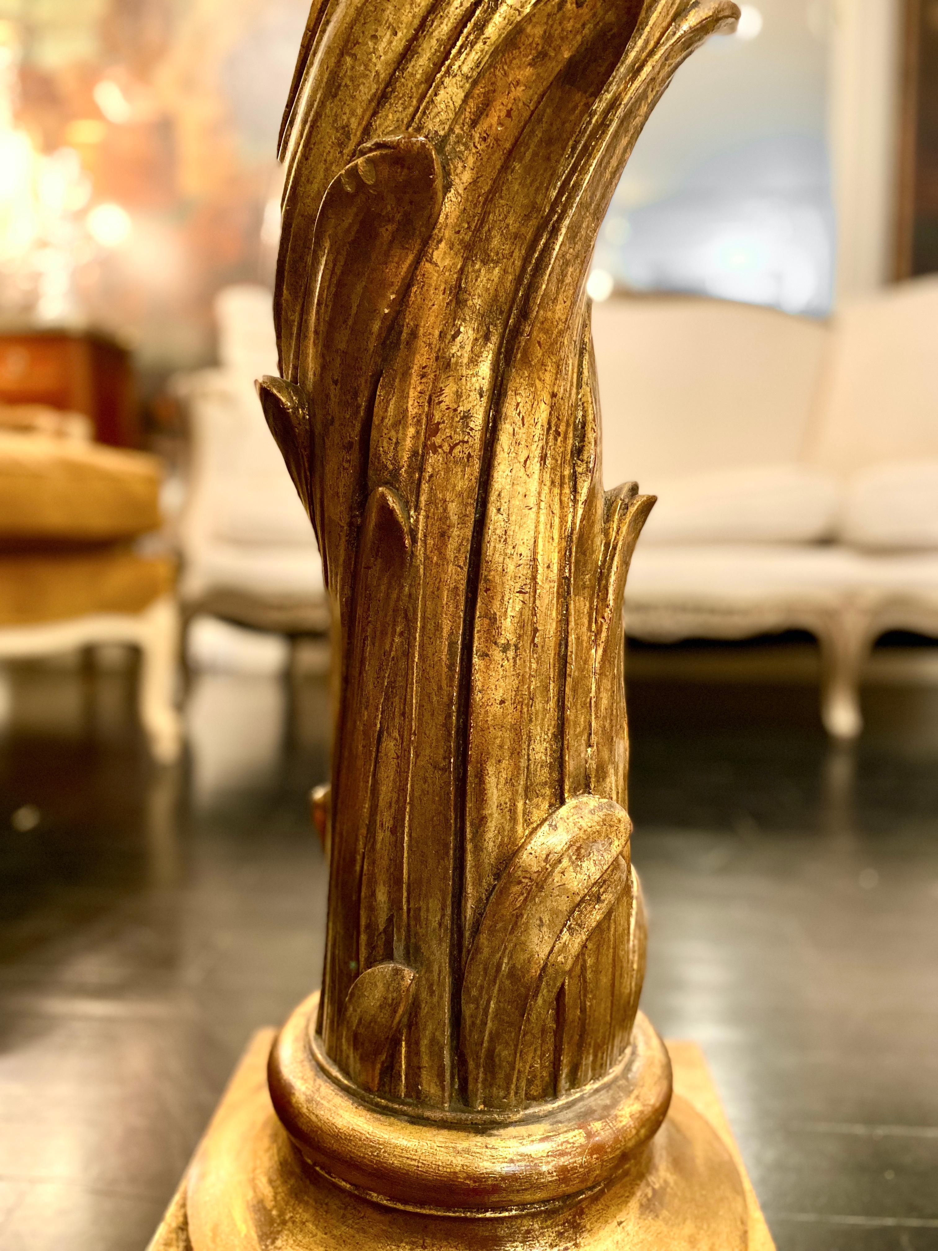 Serge Roche Pair of Gilt Plaster Columns, Mid-Century Modern In Good Condition For Sale In Montreal, Quebec