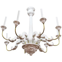 Serge Roche Style Baroque Revival Plaster Chandelier