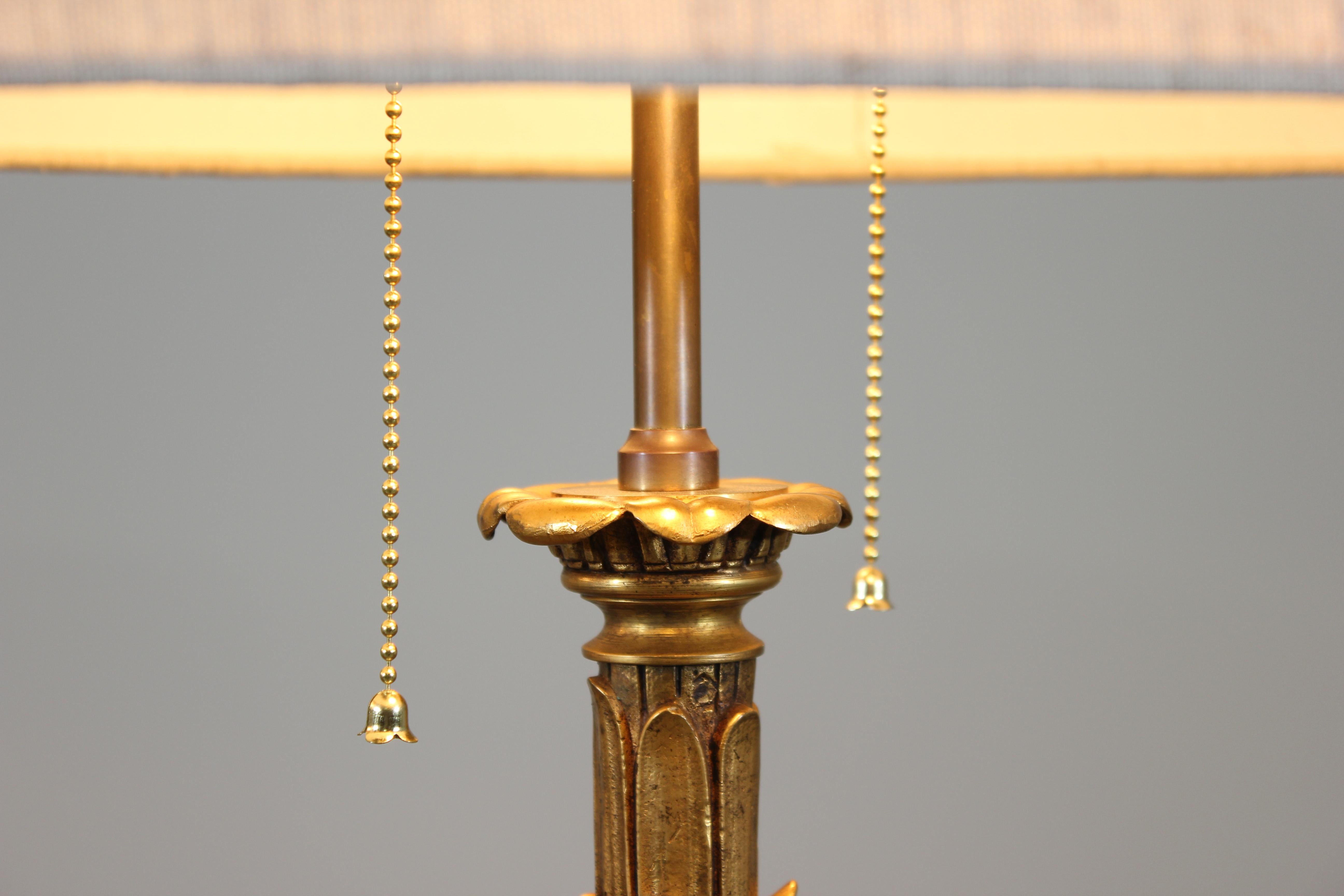 Baroque Serge Roché-Style Bronze Doré Table Lamps, a Pair