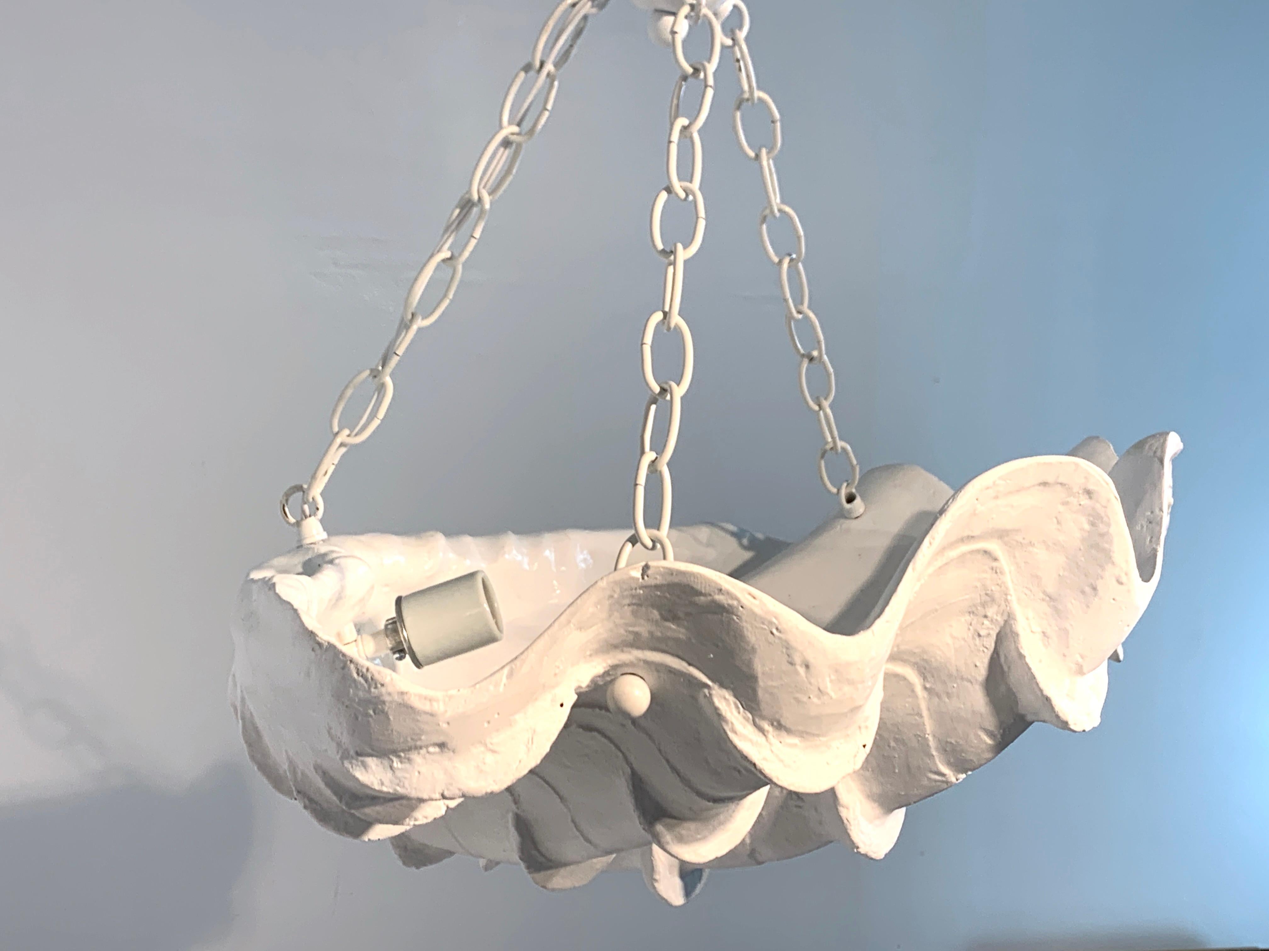 Hollywood Regency Serge Roche Style Clam Shell Chandelier