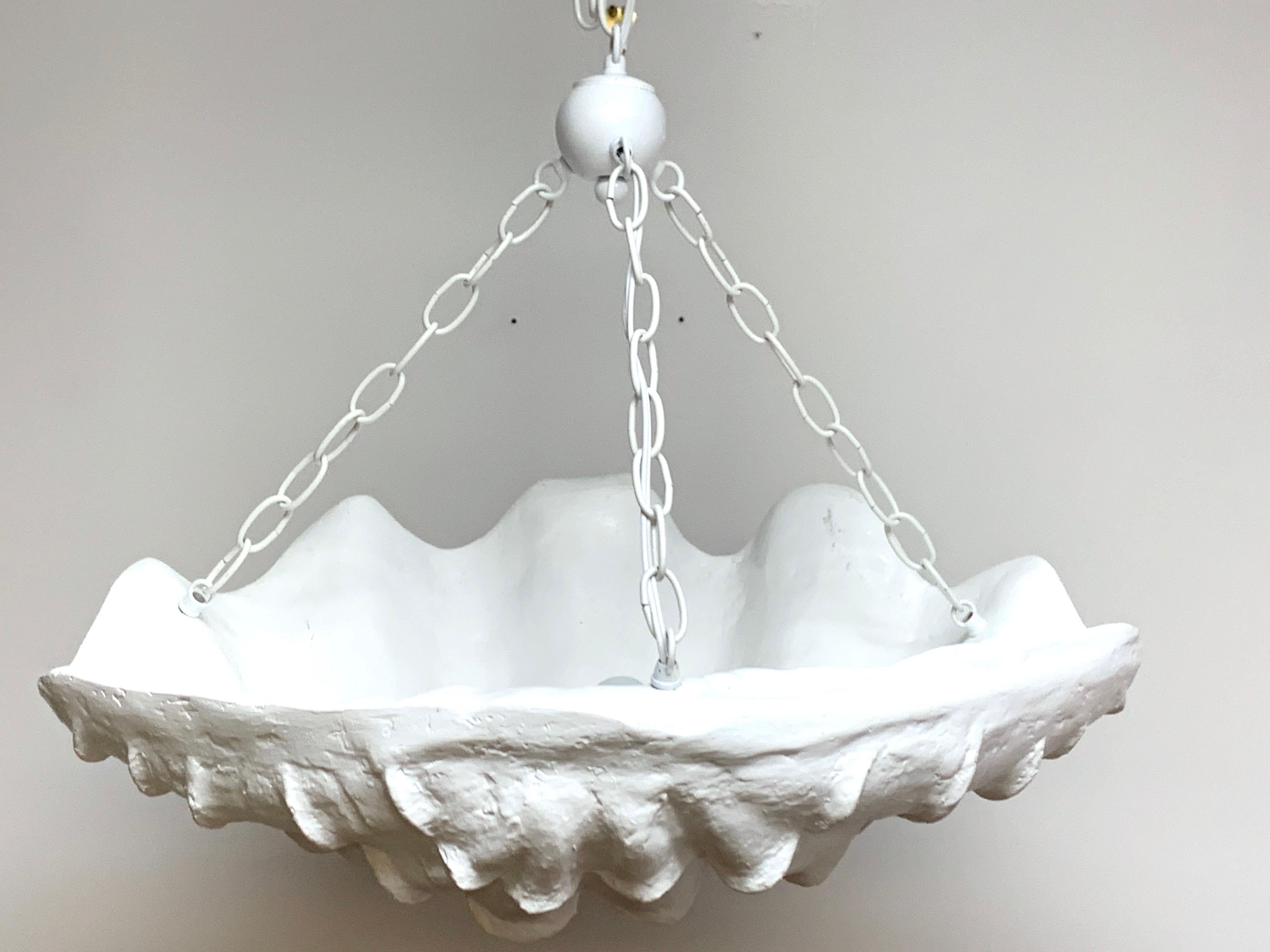 Lacquered Serge Roche Style Clam Shell Chandelier