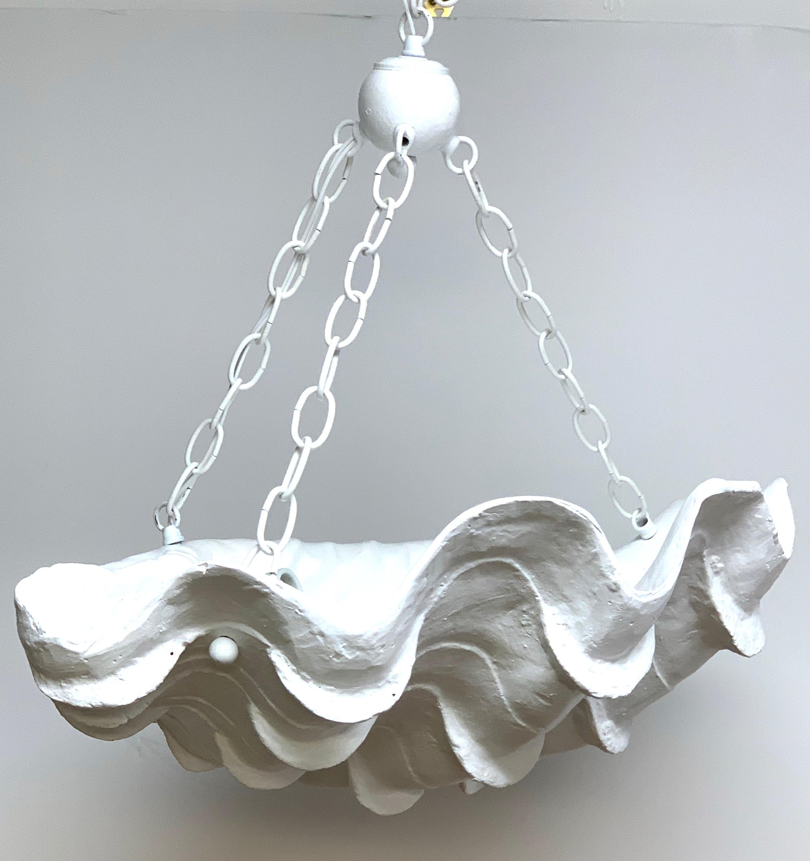 Serge Roche Style Clam Shell Chandelier In Good Condition In West Palm Beach, FL