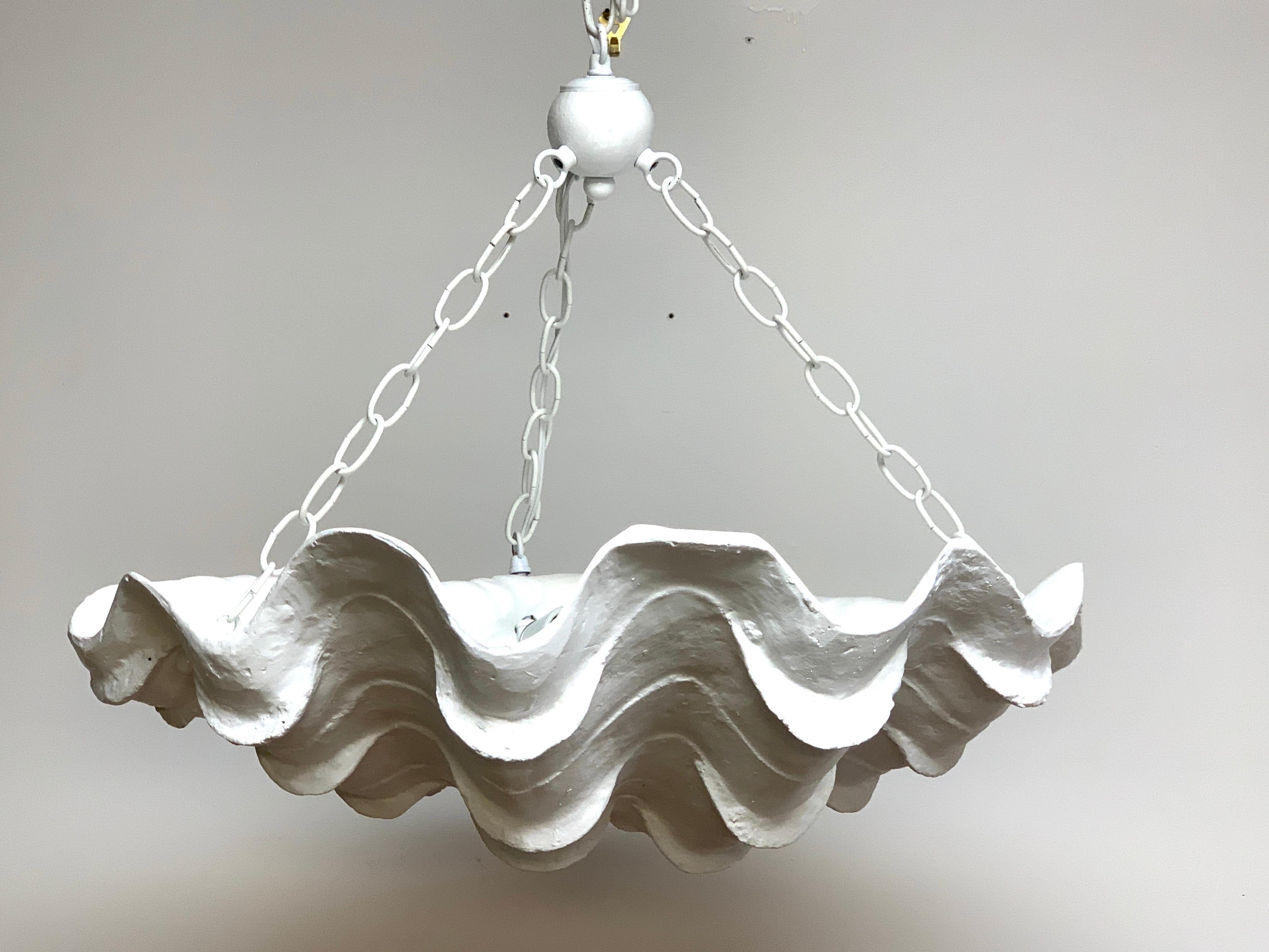Metal Serge Roche Style Clam Shell Chandelier