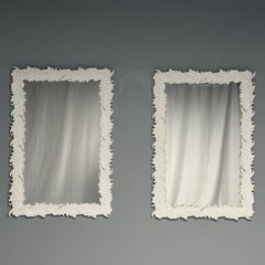 Serge Roche, Contemporary, Rectangular Leaf Wall Mirrors, White Lacquer (miroirs à feuilles rectangulaires)