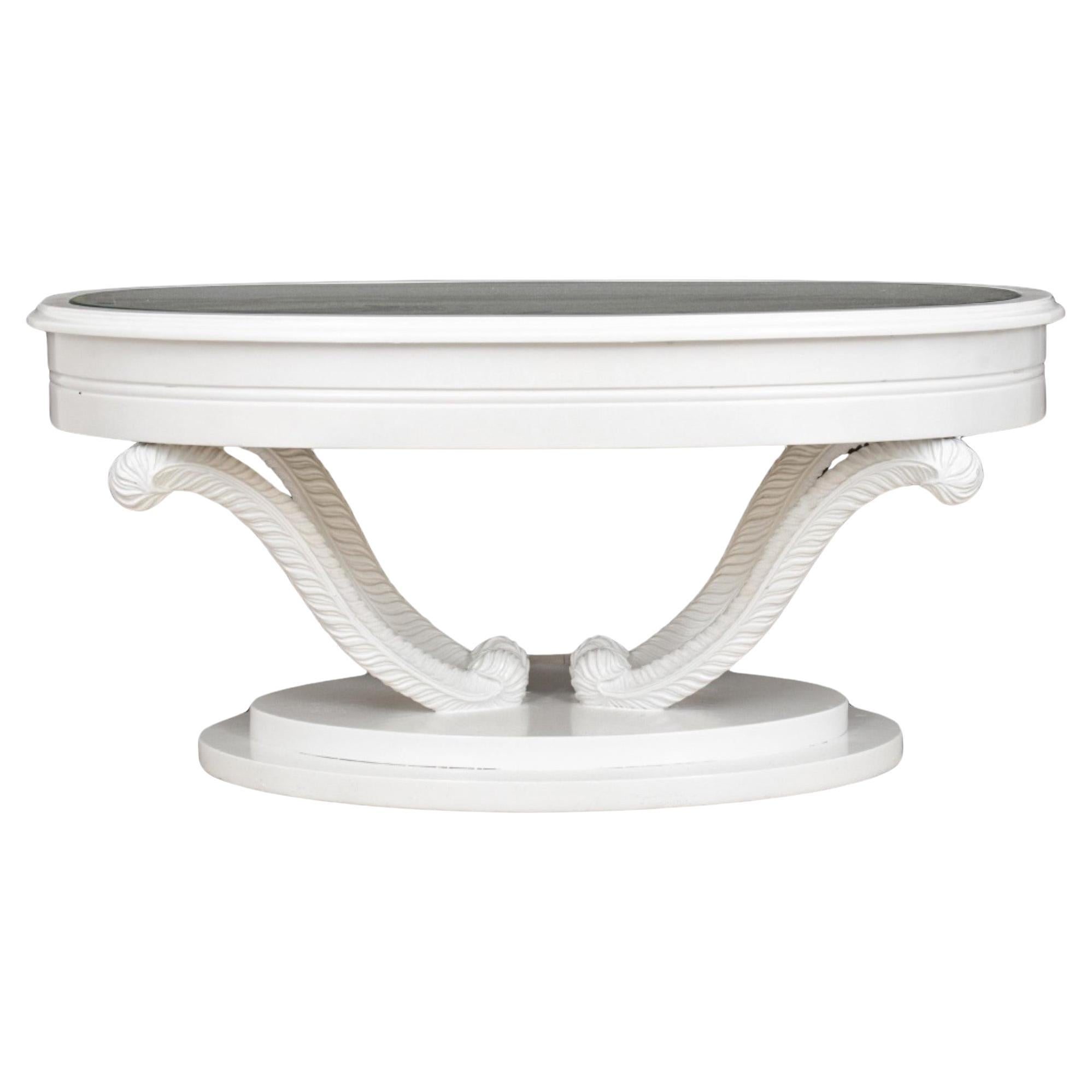 Serge Roche Style Hollywood Regency Oval Low Table